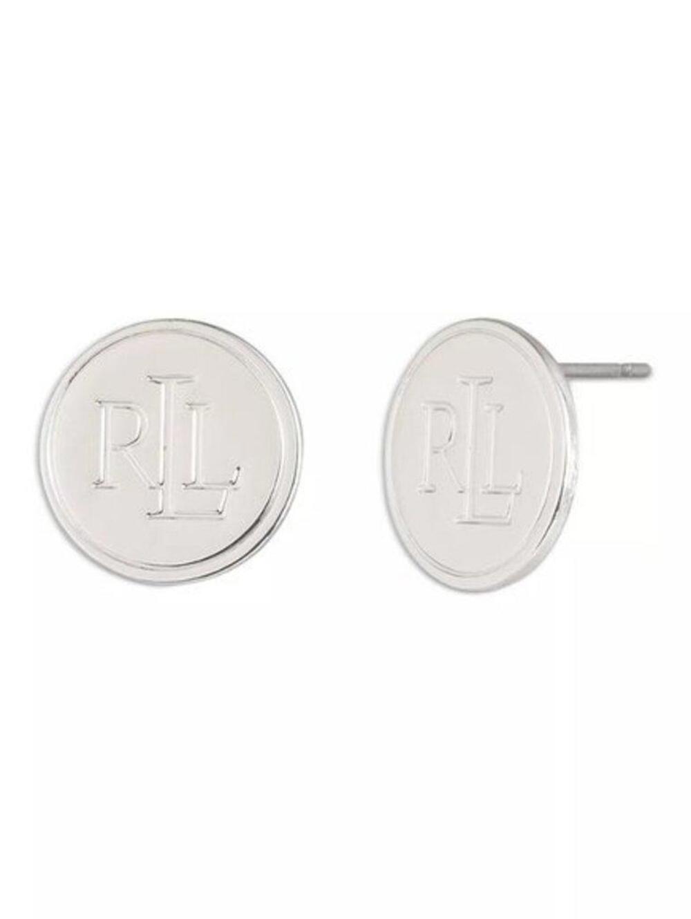 Lauren Ralph Lauren LRL Logo Coin Stud Earrings